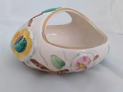 Buy Vintage Arthur Wood Ceramic Flower Basket Handle Posy Bowl Handpainted & Gilded • 8£