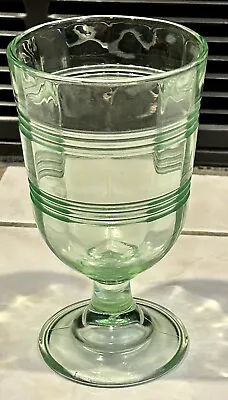 Buy 1 GREEN OPTIC Banded Striped Water Goblet Glass By Martha Stewart 6.5” • 8.55£