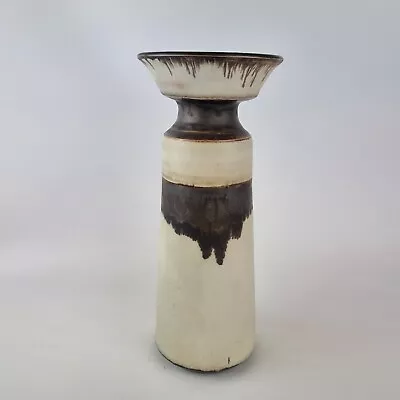 Buy Vintage Studio Pottery Vase With Brown Drip Glaze Decoration 28cm High Unmarked • 129£