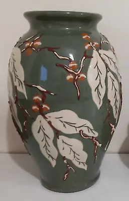 Buy Antique C H Brannam Vase Leaves & Berries 24.5cm • 45£