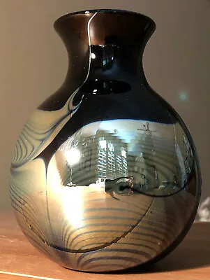 Buy Correia Art Glass Studio Iridescent Pulled Feather Oag 2006 6  Tall Vase Signed • 81.66£