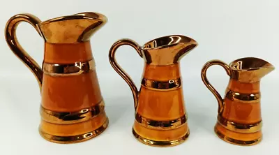 Buy Lord Nelson Pottery Antique Copper Gold Coloured Lustre Ware Jug Set Ornamental • 50£