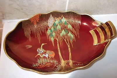 Buy Carlton Ware Rouge Royale Red Lustre With Gilt 29.5 Cm Dish With New Stork +tree • 39.50£