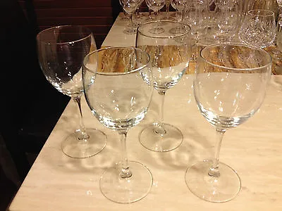 Buy Antique Set Of 4 Crystal Wine Long Stem Glasses Mint • 47.98£