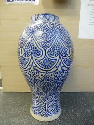 Buy Moroccan Blue And White Pot 19c • 380£
