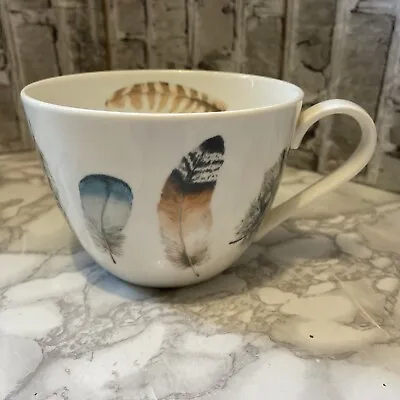 Buy Marks & Spencer - Large Bone China Coffee Cup Mug With Feather Design VGC • 8.99£