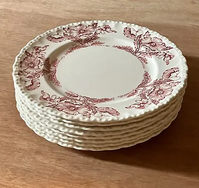 Buy THE ATLAS - DUCHESS RED GRINDLEY ENGLAND Floral Dinner Plate - 10” • 24.02£