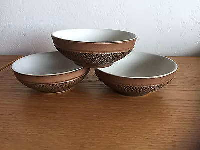 Buy Cotswold Vintage Denby-Langley Textured Finish  3 Coupe Cereal Bowls 6 1/2  • 95.01£
