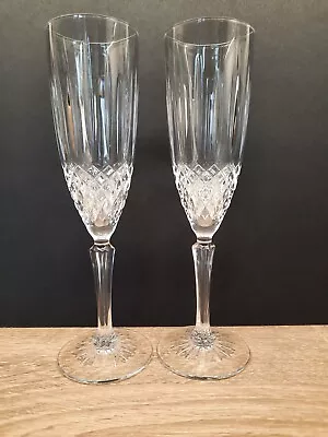 Buy Crystal Champagne Flutes Cristal De France Nirvana Clear Cut Glasses X2  • 5£