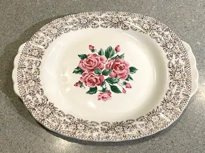 Buy Vintage American Limoges China Bouquet Warranted 22 Kt Gold Dinner Serving Plate • 8.10£