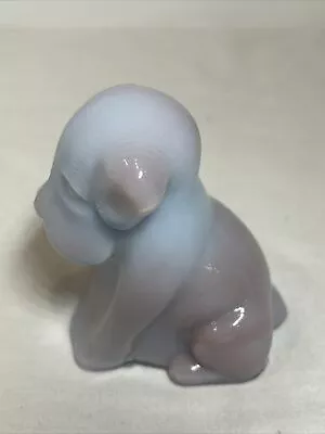 Buy Boyd Glass Made  Pooche Dog Paperweight FROSTED Pink SLAG Blue- EUC • 23.57£
