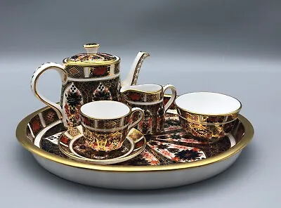 Buy Excellent Royal Crown Derby Fine China Old Imari 1128 Miniature 7 Piece Tea Set • 464.66£