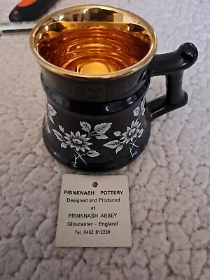 Buy Small Vintage Prinknash Pottery Mug Lining 24 Carrot Gold. • 8£