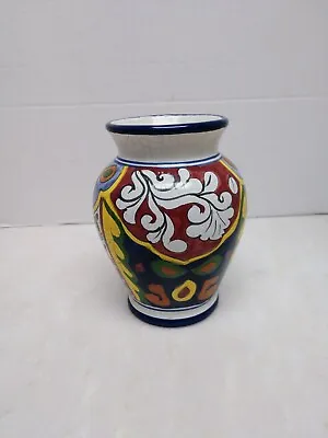 Buy Vintage Talavera Pottery Vase Hand Painted • 18.97£