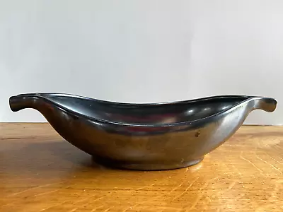 Buy Lustreware Black Pewter Ceramic BoatShaped Posy Mantle Vase - Beswick 1353 • 8£