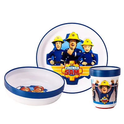 Buy Fireman Sam 3pcs Bicolor Kids Dinner Tableware Set Plate, Bowl & Tumbler • 12.99£