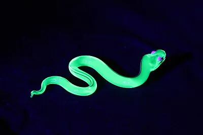 Buy Uranium Glass Snake Uranium Vaseline Glass Figurine Snake Glass UV Snake Glass • 42.22£