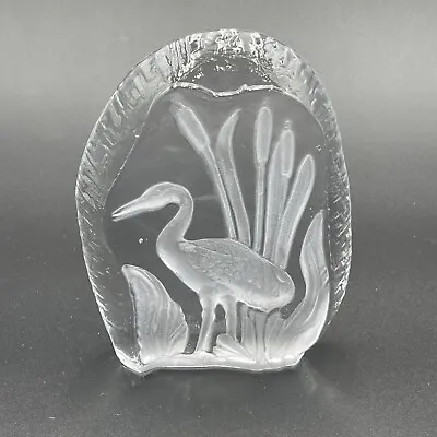 Buy Lead Crystal Swan Heron Crane Paperweight Clear Glass Etched • 9.48£