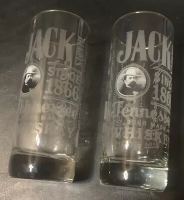 Buy Jack Daniels Commemorative Silver Rimmed 6  Tall Whiskey Glass Set Of 2 • 18.03£