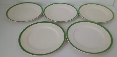 Buy Queens Green Solian Ware Simpsons Pottery 5 Salad Plates D22cm 1940s • 25£