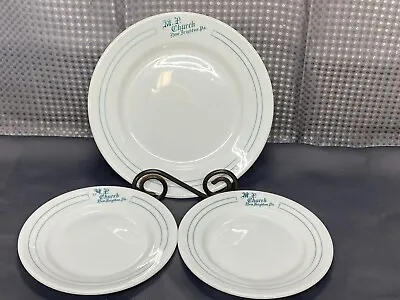 Buy 3 Piece Lot ~ Mayer China  M.P. Church New Brighton, PA ~ Lunch And Bread Plates • 22.72£