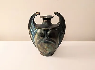 Buy 1905 Heliosine Pottery Austrian Art Nouveau Bat Wing Vase Repaired • 240.12£