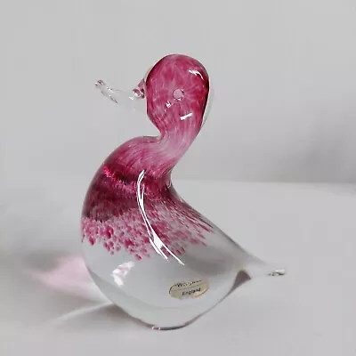 Buy Wedgwood Glass Duck Pink Speckles Clear Glass, 15cm • 17.99£