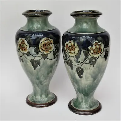 Buy Royal Doulton Lambeth Pair Of Vases By Eliza Simmance, 1906 • 480£