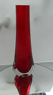 Buy 70s Vintage Whitefriars Ruby Teardrop Glass Vase Designed By Geoffrey Baxter   • 20£