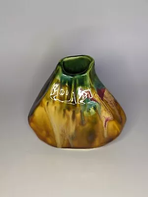 Buy Mary Baker Jersey Pottery Small Flat Bud Vase Green Yellow Brown Gradient  • 8£