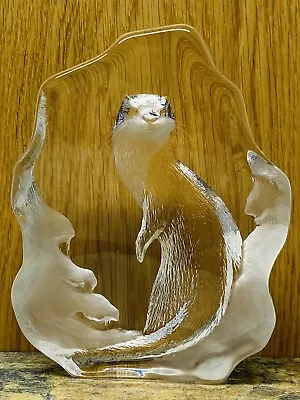 Buy Mats Jonasson Swedish Lead Crystal Otter  Paperweight Ornament • 14.99£