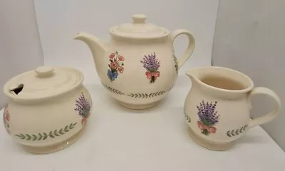 Buy T G Green Cloverleaf Tea Pot Sugar Bowl And Milk Jug Set Floral Cornish Ware • 25£