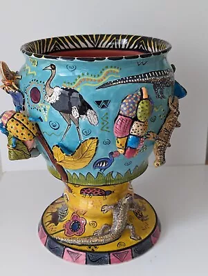 Buy Penzo/2001 Signed,hand Painted Ceramic Urn From Zimbabwe • 378.82£