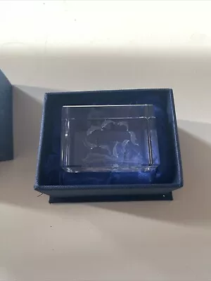 Buy Dolphins 3D Laser Etched Crystal Glass Cube Paperweight (H12) • 15£