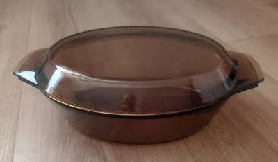 Buy Pyrex England Brown Amber Glass Oval Casserole Dish With Lid, Approx 1.5ltr. • 14.99£
