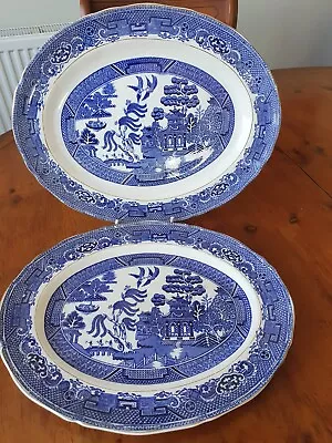 Buy 2  Made In England  Willow Pattern   Oval Platters - 2 Sizes • 19.50£