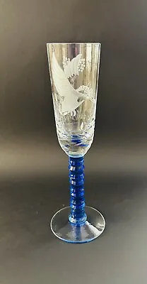 Buy Royal Brierley Crystal Champagne Flute Engraved Kingfisher • 40£