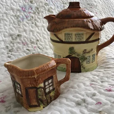 Buy Burlington Ware Devon Cobb Cottage Vintage Teapot-Milk Jug (Price Kensington) • 3.99£