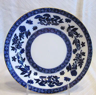Buy Antique Coalport Porcelain Fine China Cobalt Blue&White Flowers Bird 8  Plate • 45.35£