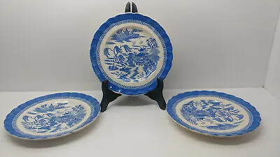 Buy Antique Copeland Mandarin Pattern Scalloped Dessert Plates X3 • 8.95£