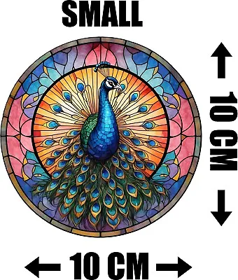 Buy Peacock Decorative Stained Glass Effect Static Cling Window Sticker Gift • 3.49£
