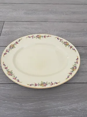 Buy Woods Ivory Ware Vintage Floral Print Oval Plate/Meat Platter • 25£