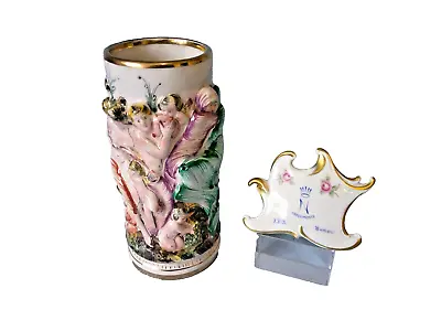 Buy Vintage Capodimonte Febland Vase High Relief Decoration Cherubs & Mermaids Etc • 30£