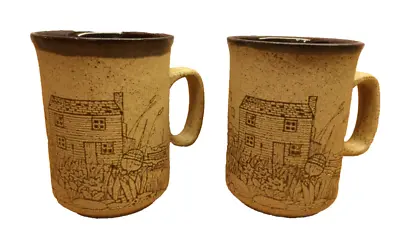 Buy Pair Vintage Dunoon Ceramic Stoneware Mugs Scotland Seaside Cottagecore Floral • 19.95£