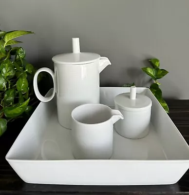 Buy Thomas Rosenthal Group LOFT White Tea Set Teapot Sugar Creamer Square Tray MCM • 113.40£