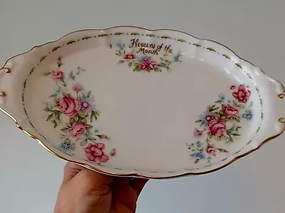 Buy Royal Albert Plate Flowers OF The Month Oval 26x14cm Sandwich Biscuit Snack • 18£