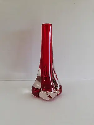 Buy Whitefriars Ruby Red Cased Elephant Foot Vase.(9728) Geoffrey Baxter C 1969-1980 • 45£
