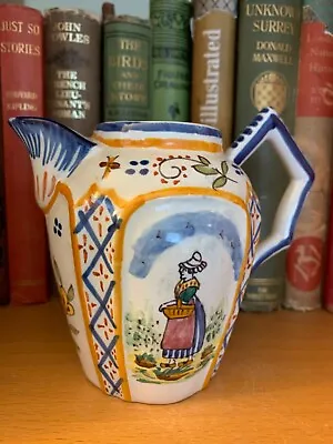Buy Antique French Faience Jug Etretat Traditional French Pottery - Great Shape! • 17.99£