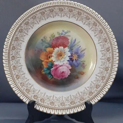 Buy Nice George Jones Crescent China Gilded Hand Painted Floral Plate 23cm Signed  • 24.95£