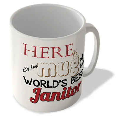 Buy Here Sits The Mug Of The World's Best Janitor - Mug • 10.99£